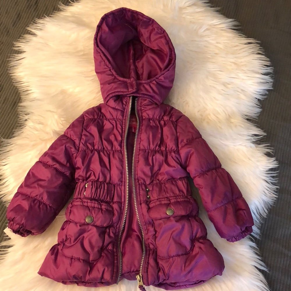 Pink Platinum Puffer Jacket 2T